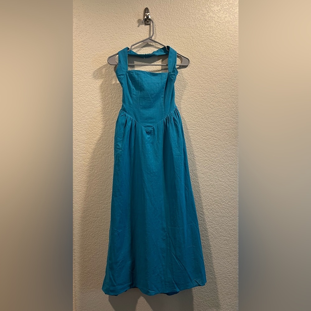 Billy J Cobalt Blue Sleeveless Square Neck Dress